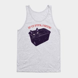 If It Fits, I Sits! Cute Kitty Lover Design Tank Top